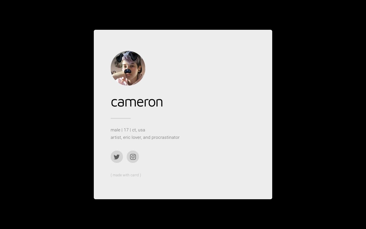 Carrd profile picture for @cameron